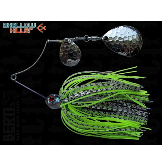 Spinnerbait Bertilure Cu Doua Palete SHALLOW KILLER COLORADO Model COLORADO Culoare ALB/NEGRU-CHARTREUSE 11 gr.
