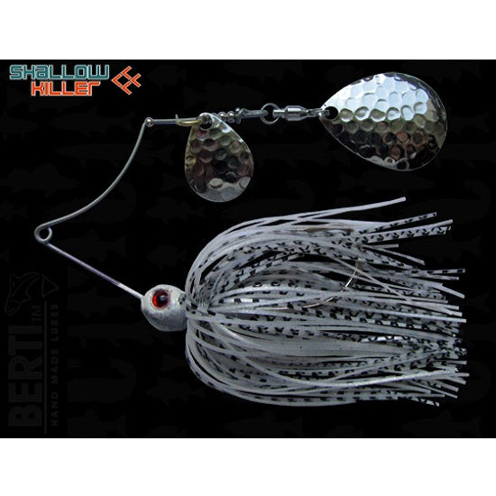 Spinnerbait Bertilure Cu Doua Palete SHALLOW KILLER COLORADO Model COLORADO Culoare ALB/NEGRU-PEARL 11 gr.