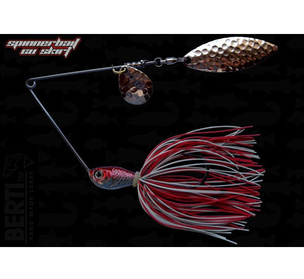 Spinnerbait Bertilure Cu Doua Palete SPINNERBAIT CU SKIRT  COLORADO Model SALCIE Culoare ALB - ROSU 14 gr.