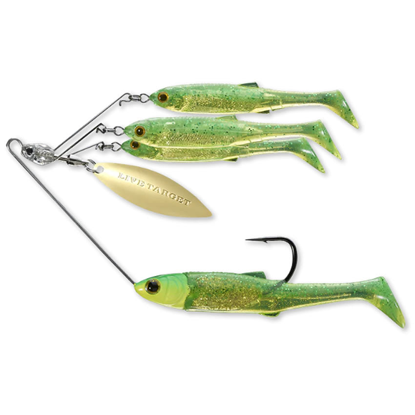Spinnerbait Live Target Baitball Spinner Rig Small 856 Lime Chart / Gold