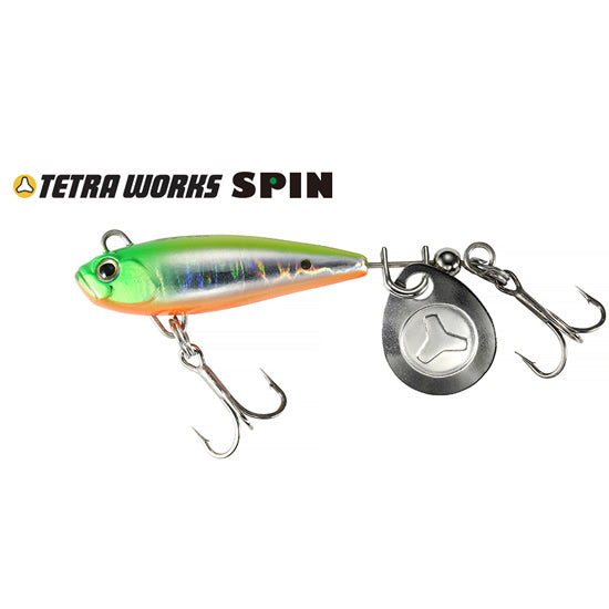 Spinnertail DUO Tetra Works Spin, CPA0601 Lime Head Chart OB, 2.8cm, 5g