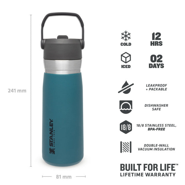 Sticla Apa Stanley The IceFlo Flip Straw Water Bottle Lagoon 0.65L 