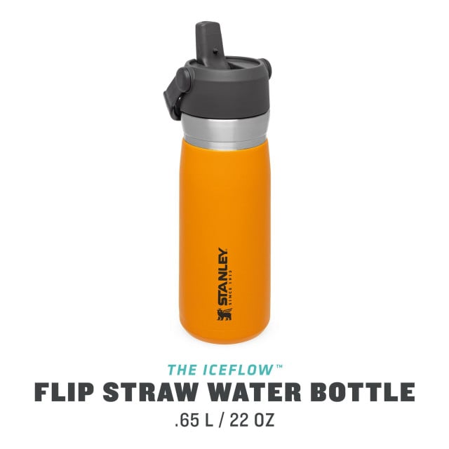 Sticla Apa Stanley The IceFlow Flip Straw Water Bottle Saffron 0.65L 