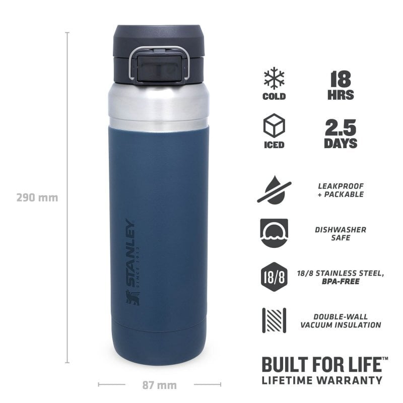 Sticla Termos Stanley, The Quick Flip Water Bottle, Abyss, 1.06L