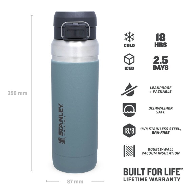 Sticla Termos Stanley, The Quick Flip Water Bottle, Shale, 1.06L