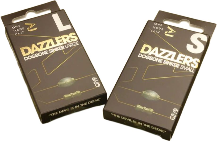 Stoppere Siliconice ONE MORE CAST Tackle Dazzlers Dog Bone Sinkers, Large, 9buc/pac