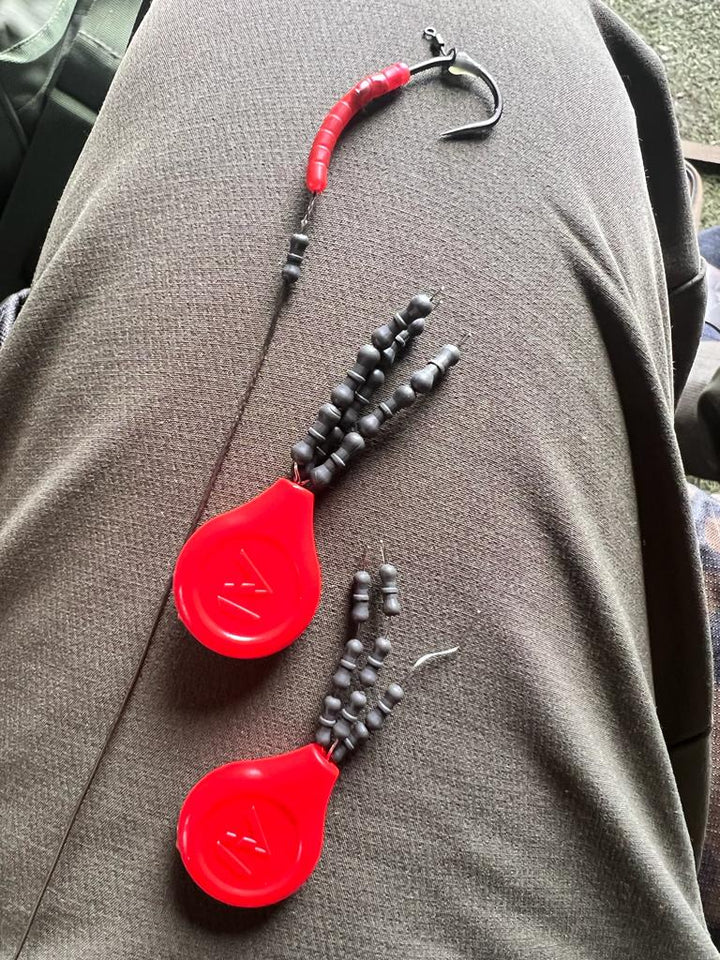 Stoppere Siliconice ONE MORE CAST Tackle Dazzlers Dog Bone Sinkers, Large, 9buc/pac