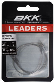 Struna BKK 7x7 Wire Leader HD Pike Snap, 18kg, 40cm, 2buc/pac