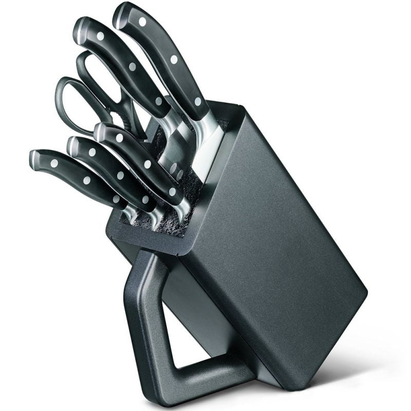 Suport Cutite Victorinox SwissClassic Cutlery Block, 25.7cm, Lemn Negru