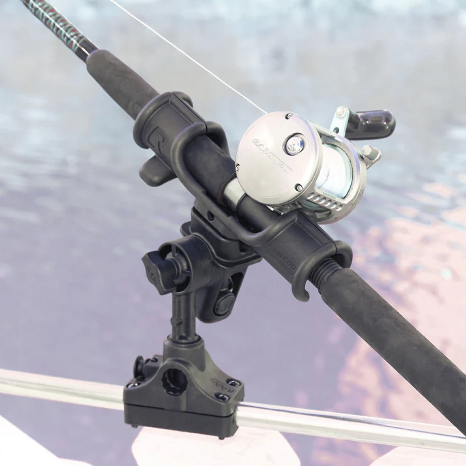 Suport Lanseta RAM Mounts Light-Speed Fishing Rod Holder with Rail Base