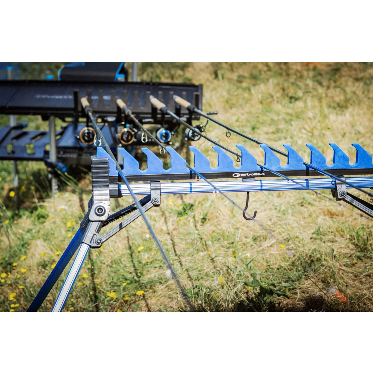 Suport Lansete Garbolino Kit Silver Top 12 Posturi, 4 Picioare XXL 70-100cm, Anti Vant