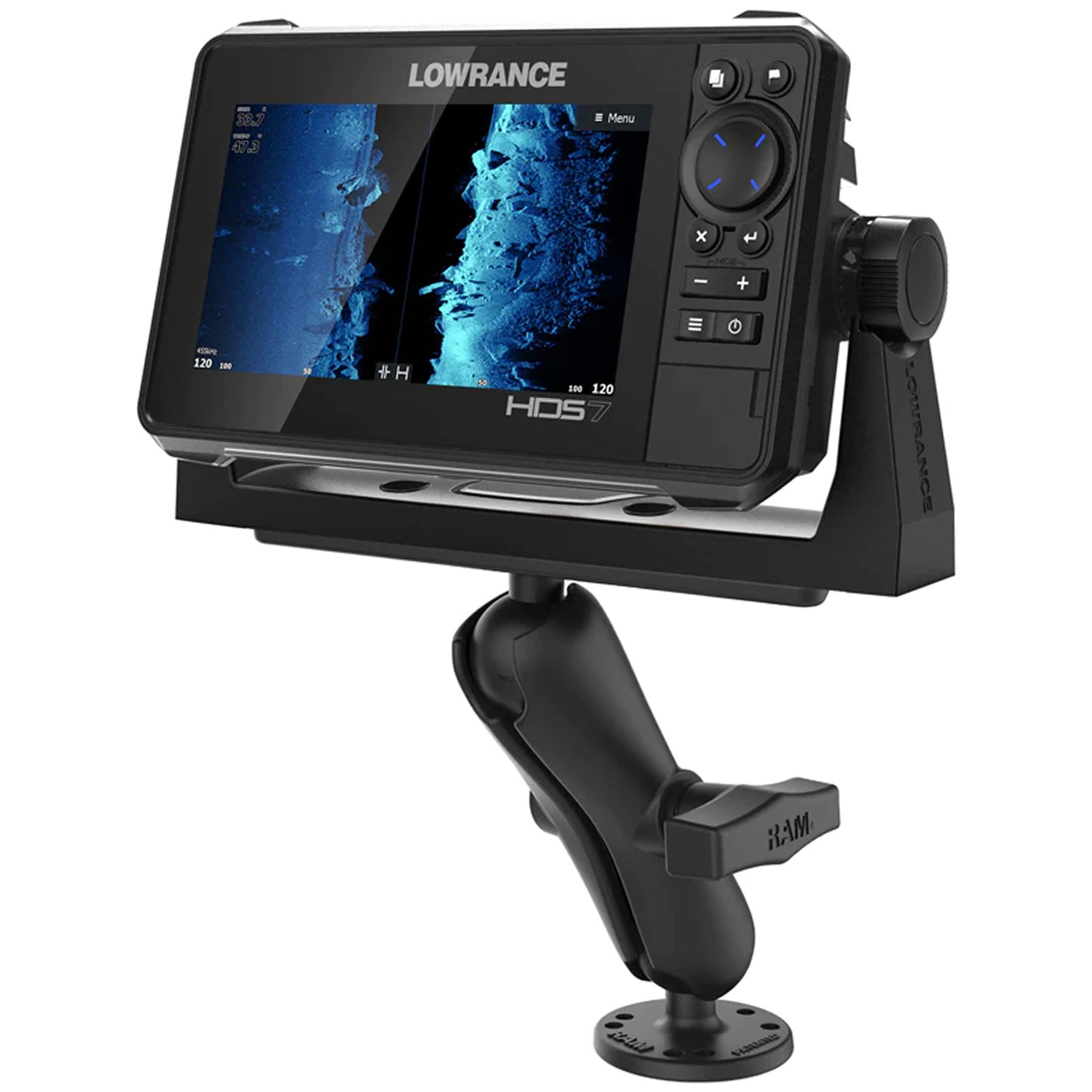 Suport Sonar RAM Mounts Drill-Down Marine Electronic Mount with 1.5" Ball
