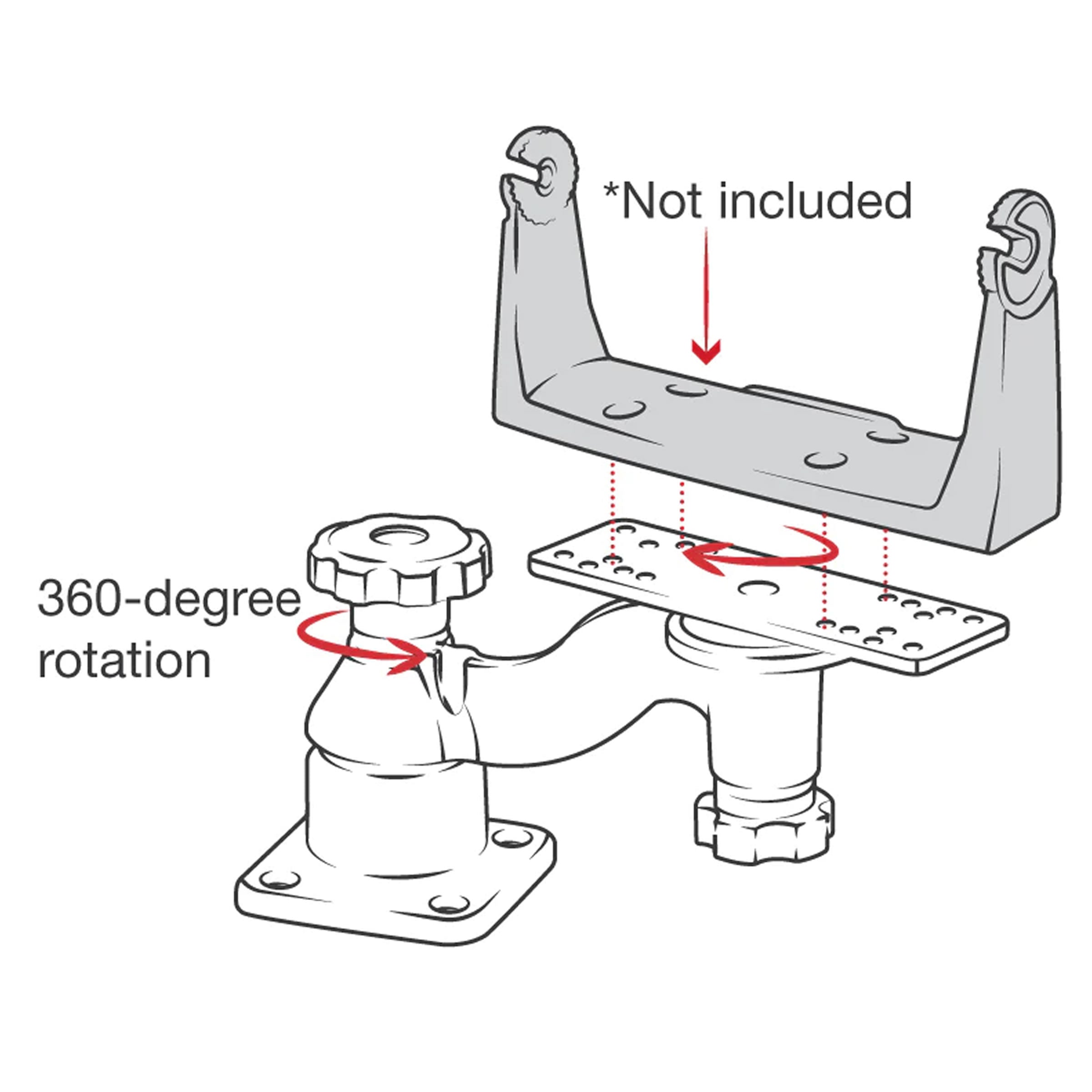Suport Sonar RAM Mounts Horizontal 6" Swing Arm Mount for Fishfinders &amp; Plotters