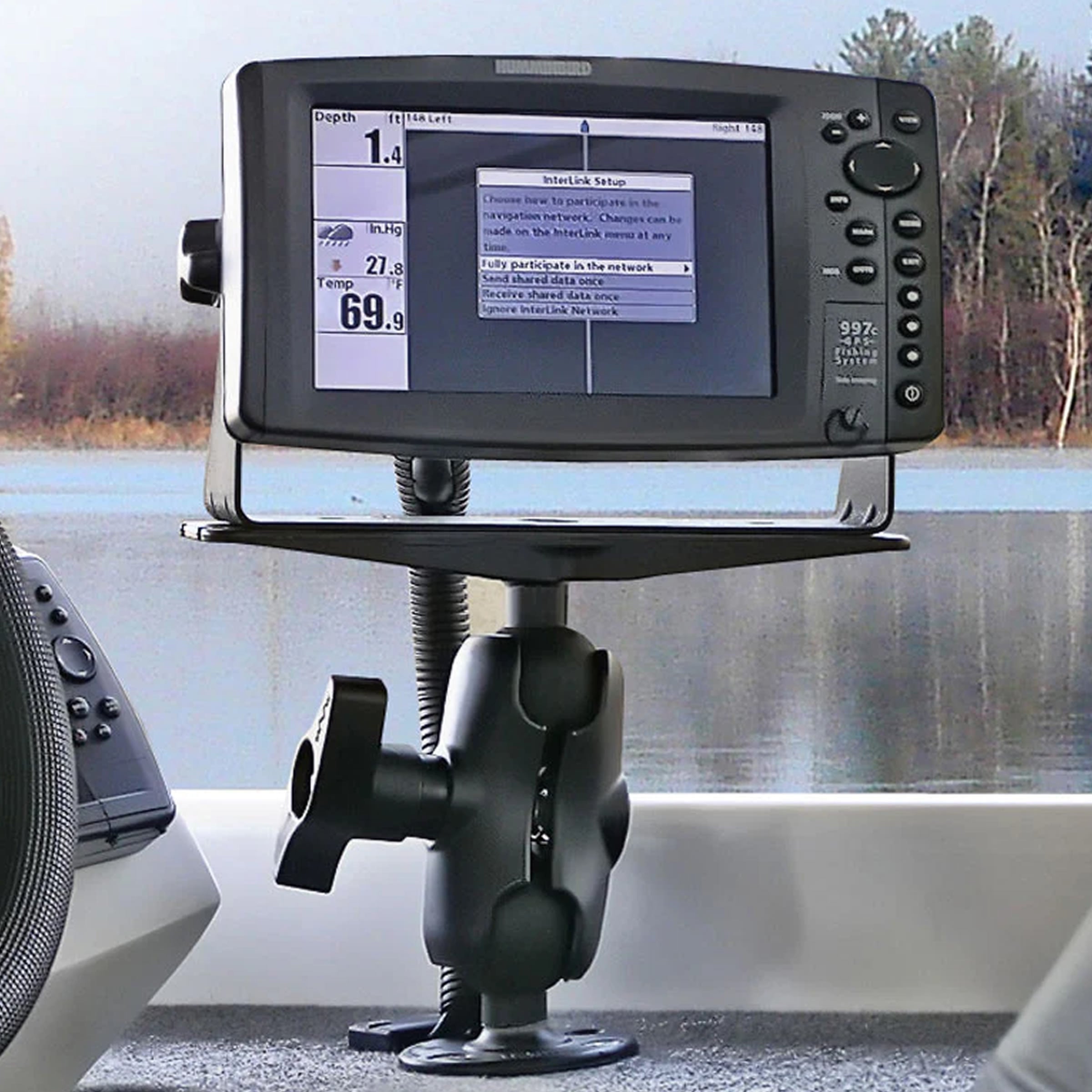 Suport Sonar RAM Mounts Large Marine Electronics Mount - D Size Short