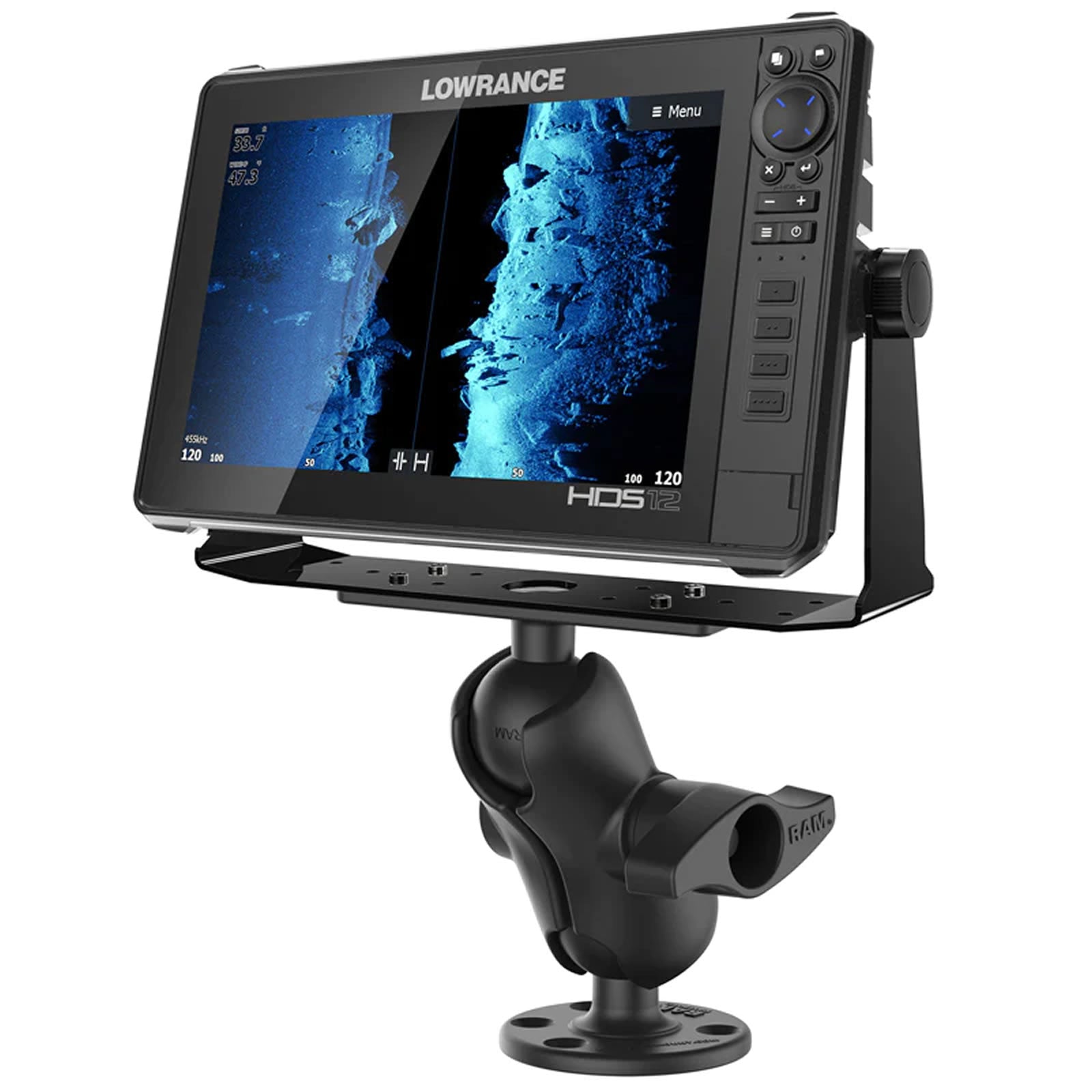 Suport Sonar RAM Mounts Universal Marine Electronic Mount - D Size Short