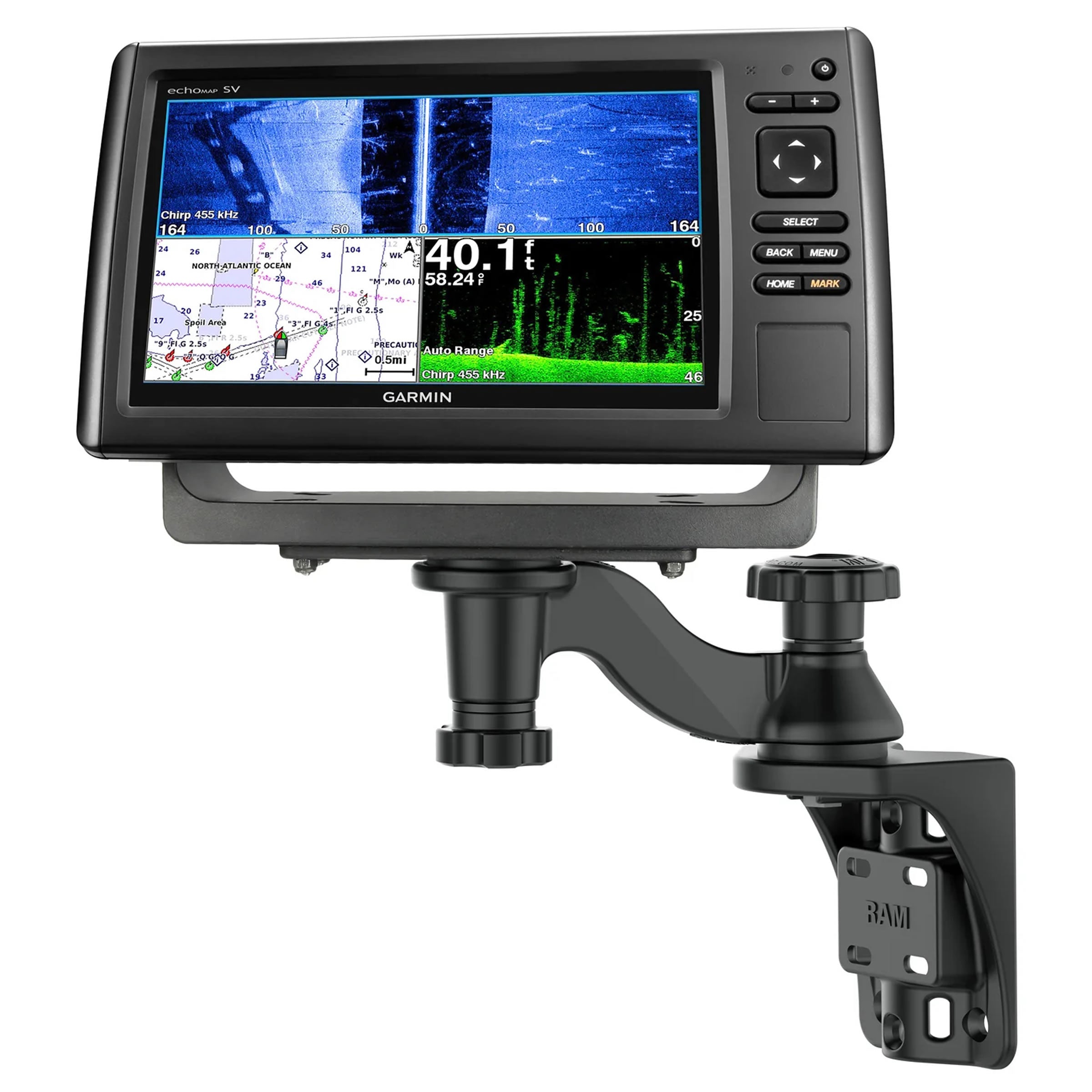 Suport Sonar RAM Mounts Vertical 6" Swing Arm Mount for Fishfinders &amp; Plotters