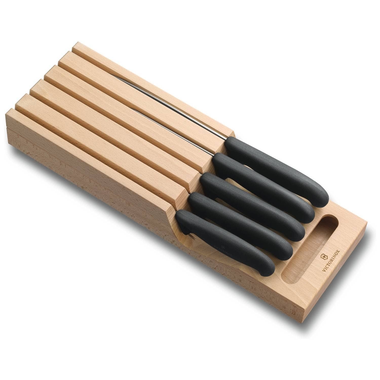 Suport cutite Fibrox In-Drawer knife holder, 5 pieces, beechwood 5.1143.5