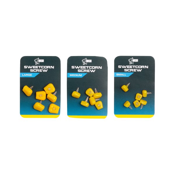 Surub Pop-up Nash Sweetcorn Screw, Yellow, Large, 6buc/plic