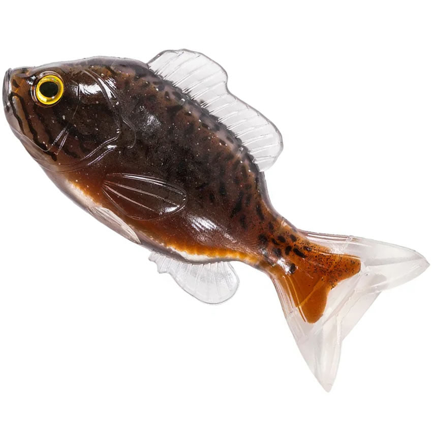 Swimbait LIVE TARGET Sunfish Unrigged, Black / Brown, 9.7cm, 3buc/pac