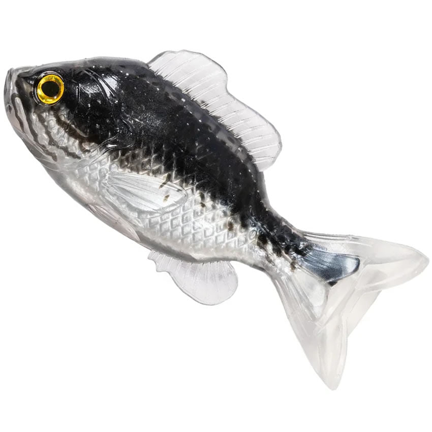 Swimbait LIVE TARGET Sunfish Unrigged, Black / Silver, 8.5cm, 4buc/pac