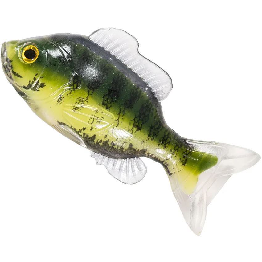 Swimbait LIVE TARGET Sunfish Unrigged, Green / Cream, 9.7cm, 3buc/pac