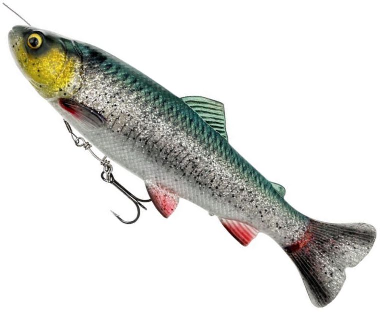 Swimbait SAVAGE GEAR 4D Line Thru Pulse Tail Trout SS, Green Silver, 20cm, 102g, 1buc/pac