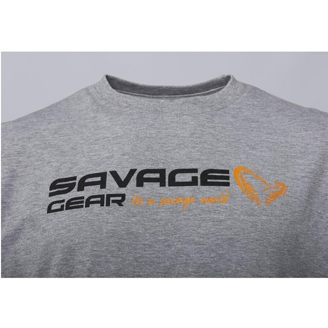TRICOU SAVAGE GEAR SIGNATURE LOGO GREY MELANGE