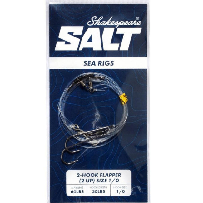 Taparina SHAKESPEARE Salt Sea Rigs 2 Hook Flapper, marimea 1/0, 1buc/pac