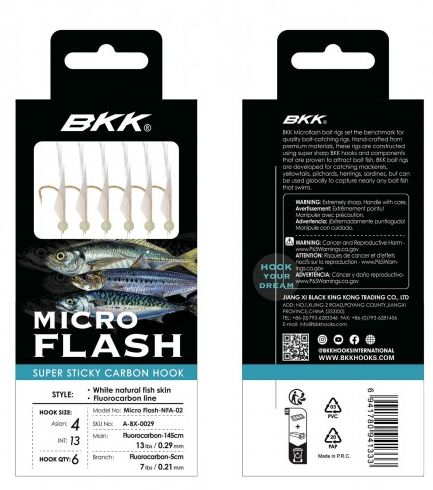 Taparine BKK Micro Flash NFA 02 WNFS Green Resin Fluoro, Nr.7, 145cm-0.35mm, 5cm-0.25mm, 6buc/pac