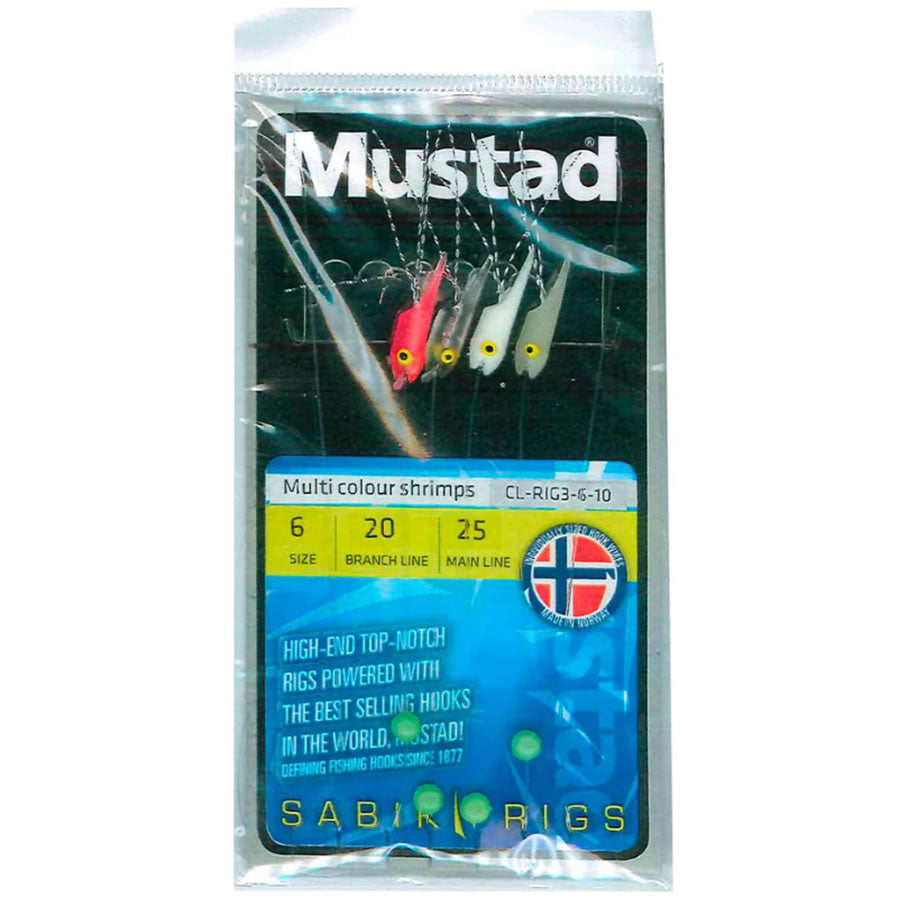 Taparine MUSTAD Multi Colour Shrimps Sabiki Rig Nr.3 Carlige 4buc/pac