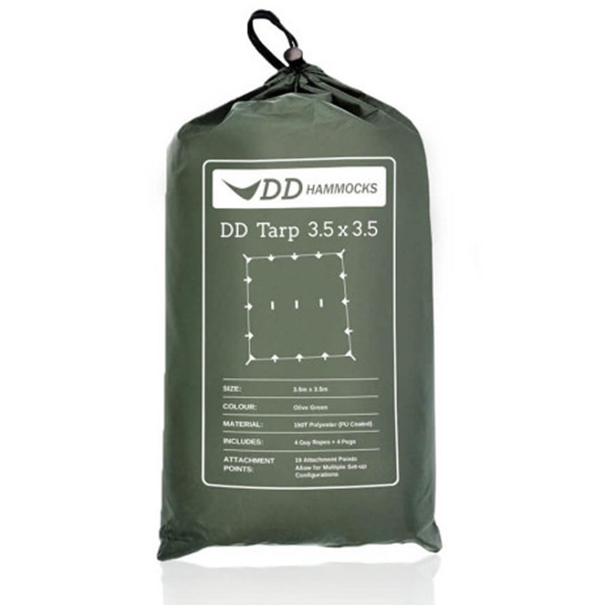 Tenda DDHammocks Prelata Olive Green, 3.5mx3.5m 