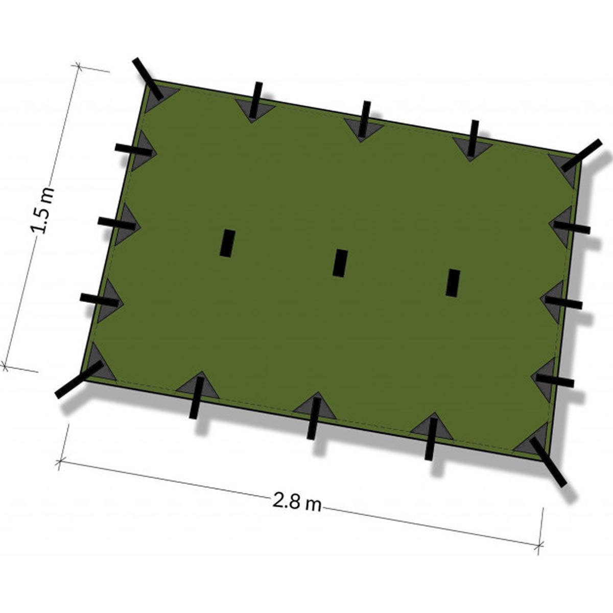 Tenda S DD Hammocks Prelata Olive Green, 2.8m x 1.5m