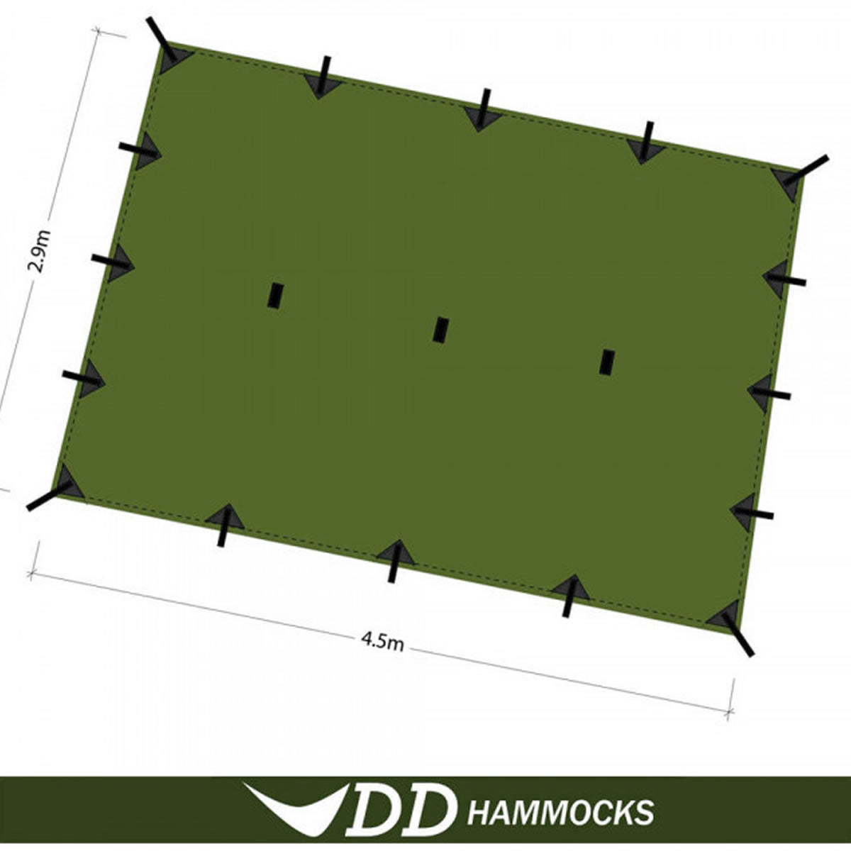 Tenda Superlight Prelata XL Olive Green DDHammocks, 450x290cm