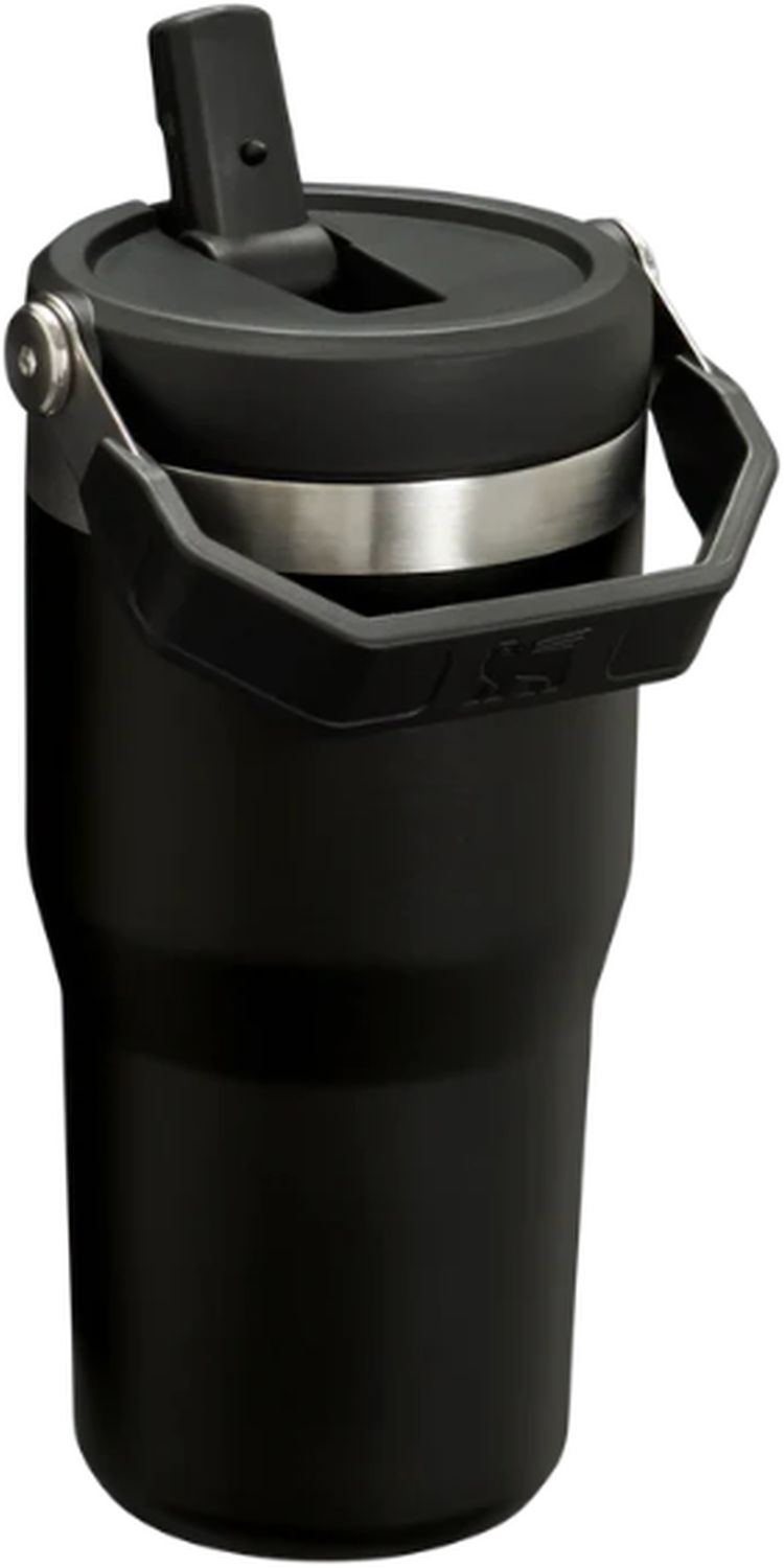 Termos STANLEY The Ice Flow Flip Straw Tumbler 2.0 Termokop, Negru, 0.6L