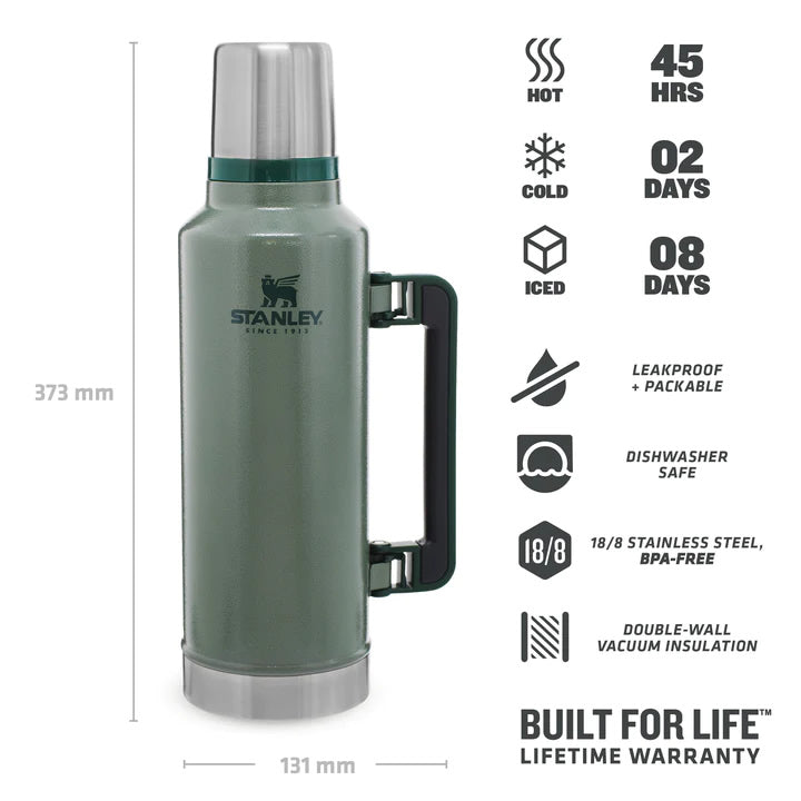 Termos STANLEY The Legendary Classic Bottle 1.9L / 2.0QT, Hammertone Green