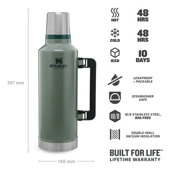 Termos STANLEY The Legendary Classic Bottle 2.3L / 2.5QT, Hammertone Green