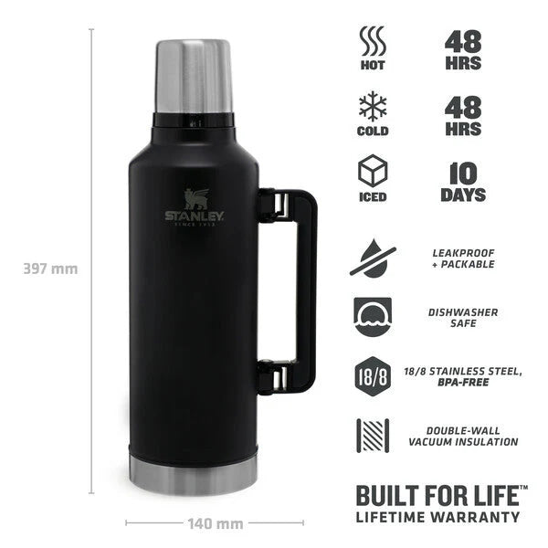 Termos STANLEY The Legendary Classic Bottle 2.3L / 2.5QT, Matte Black Pebble 