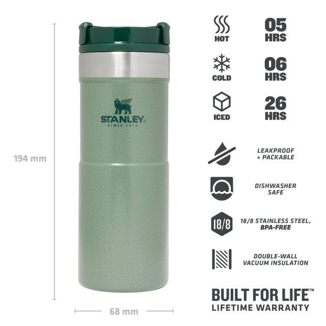 Termos STANLEY The NeverLeak Travel Mug Hammertone Green 0.35L 
