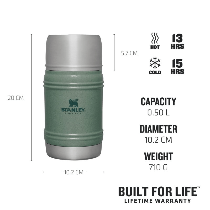 Termos Stanley Artisan Thermal Bottle, Hammertone Green, 0.5L