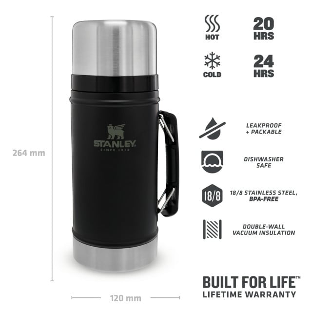 Termos pentru mancare Stanley The Legendary Classic Food Jar Matte Black Pebble 0.94L 