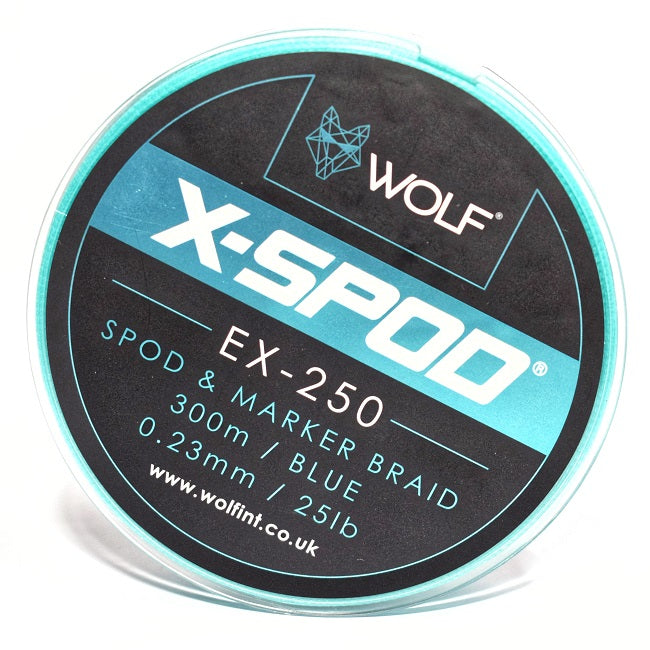 Textil Spod Wolf X-SPOD EX-250 SPOD &amp; MARKER BRAID 0.23mm - BLUE 25lb/300m