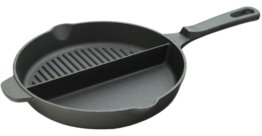 Tigaie CATTARA Din Fonta Doua Compartimente Grill - TT13061, 25cm