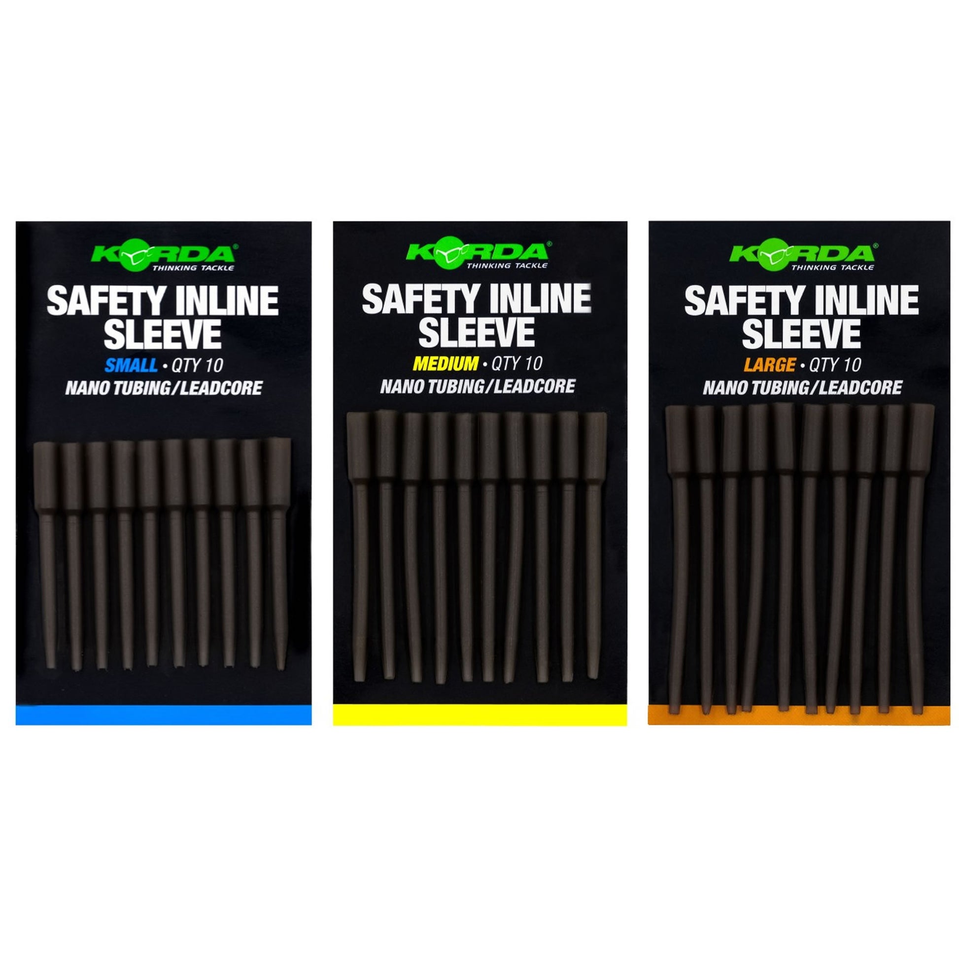 Tije Plumb KORDA Safety Inline Sleeve Nano Tubing/Leadcore, Large, 10buc/pac