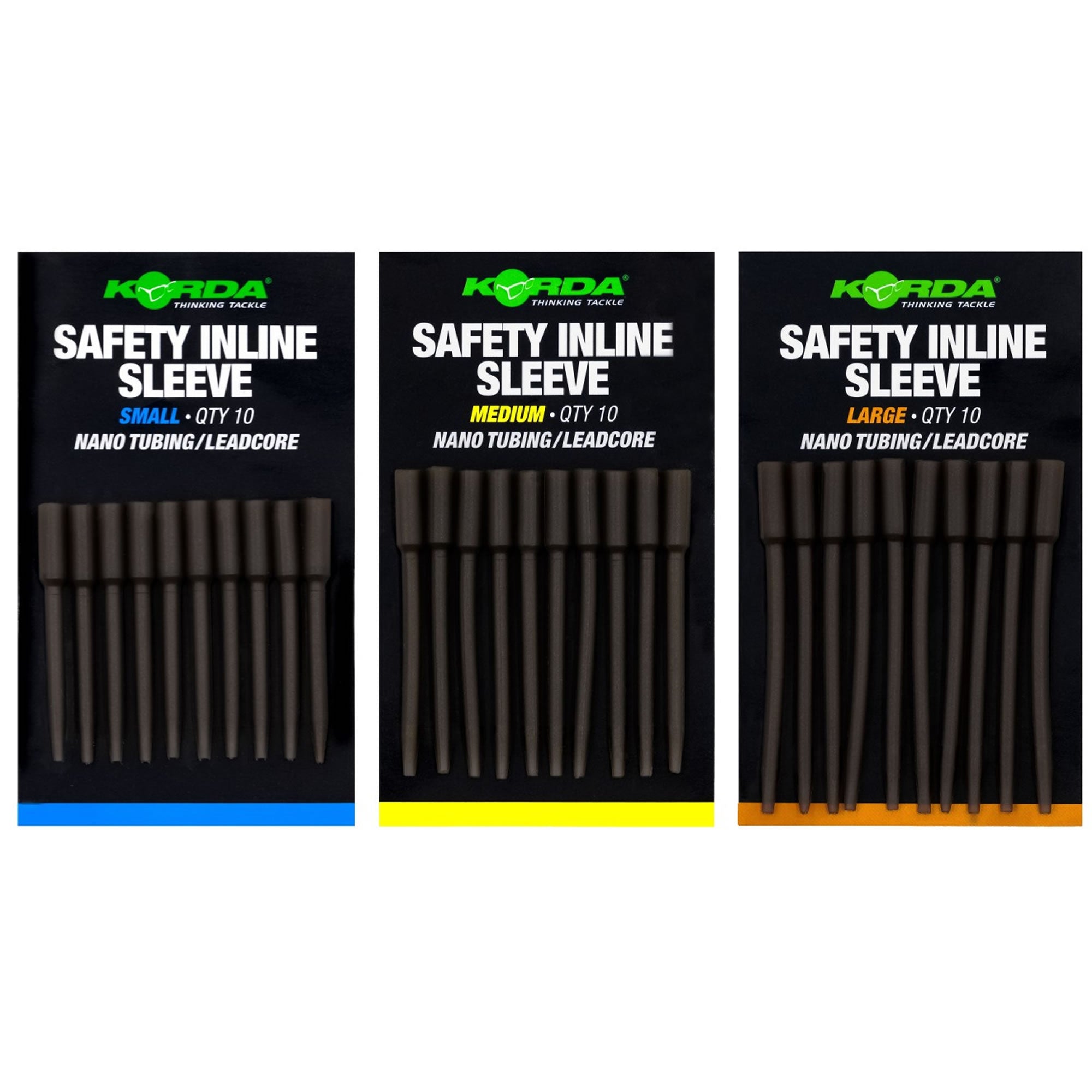 Tije Plumb KORDA Safety Inline Sleeve Nano Tubing/Leadcore, Large, 10buc/pac