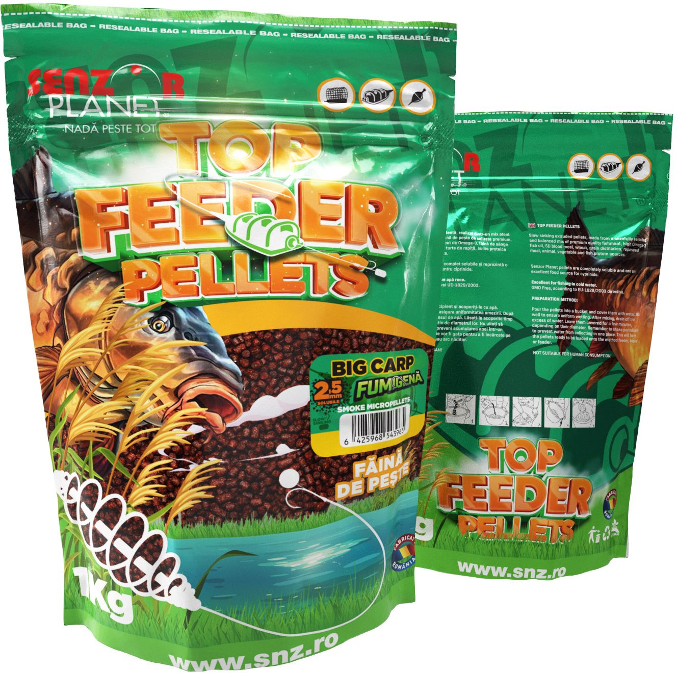 Top Feeder Senzor Pelletes Fumigena Big Carp, 2.5mm, 1kg 