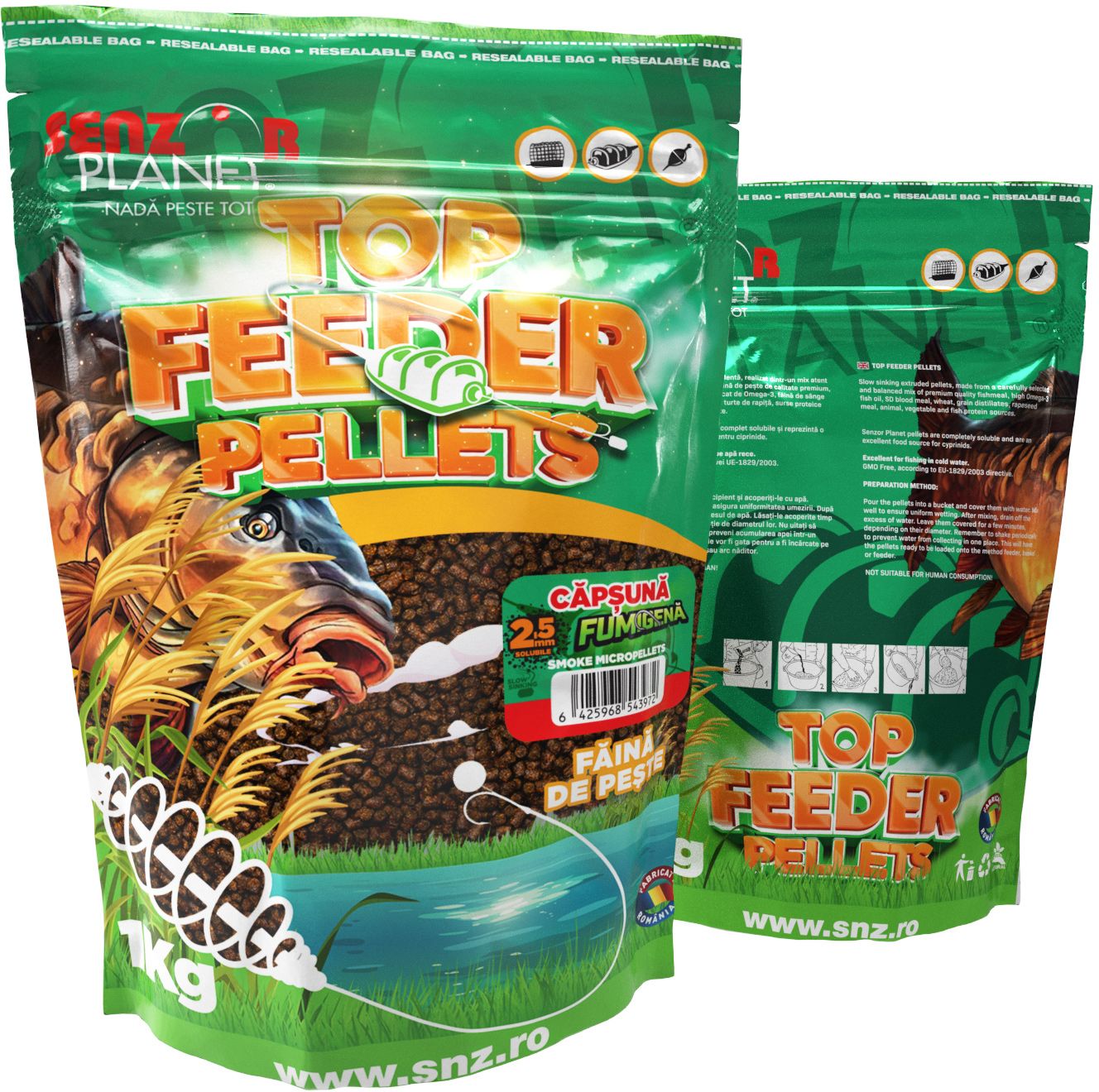 Top Feeder Senzor Pelletes Fumigena Capsuna, 2.5mm, 1kg 