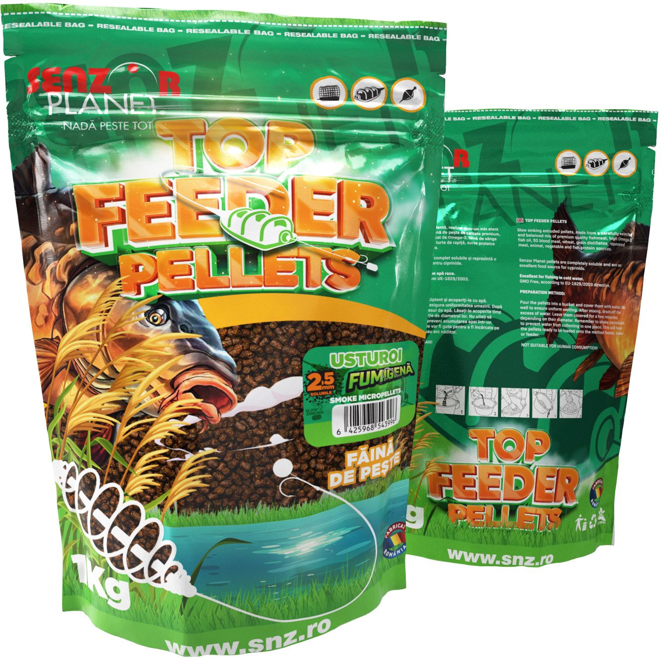 Top Feeder Senzor Pelletes Fumigena Usturoi, 2.5mm, 1kg 