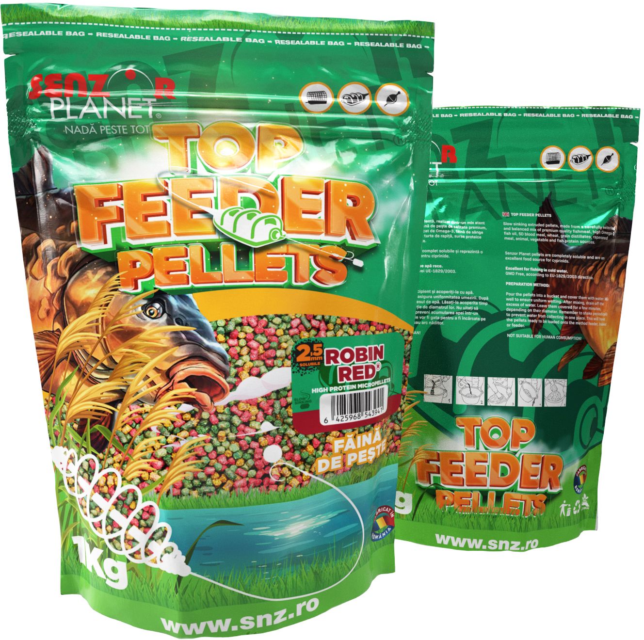 Top Feeder Senzor Pelletes Robin Red Mix, 2.5mm, 1kg 