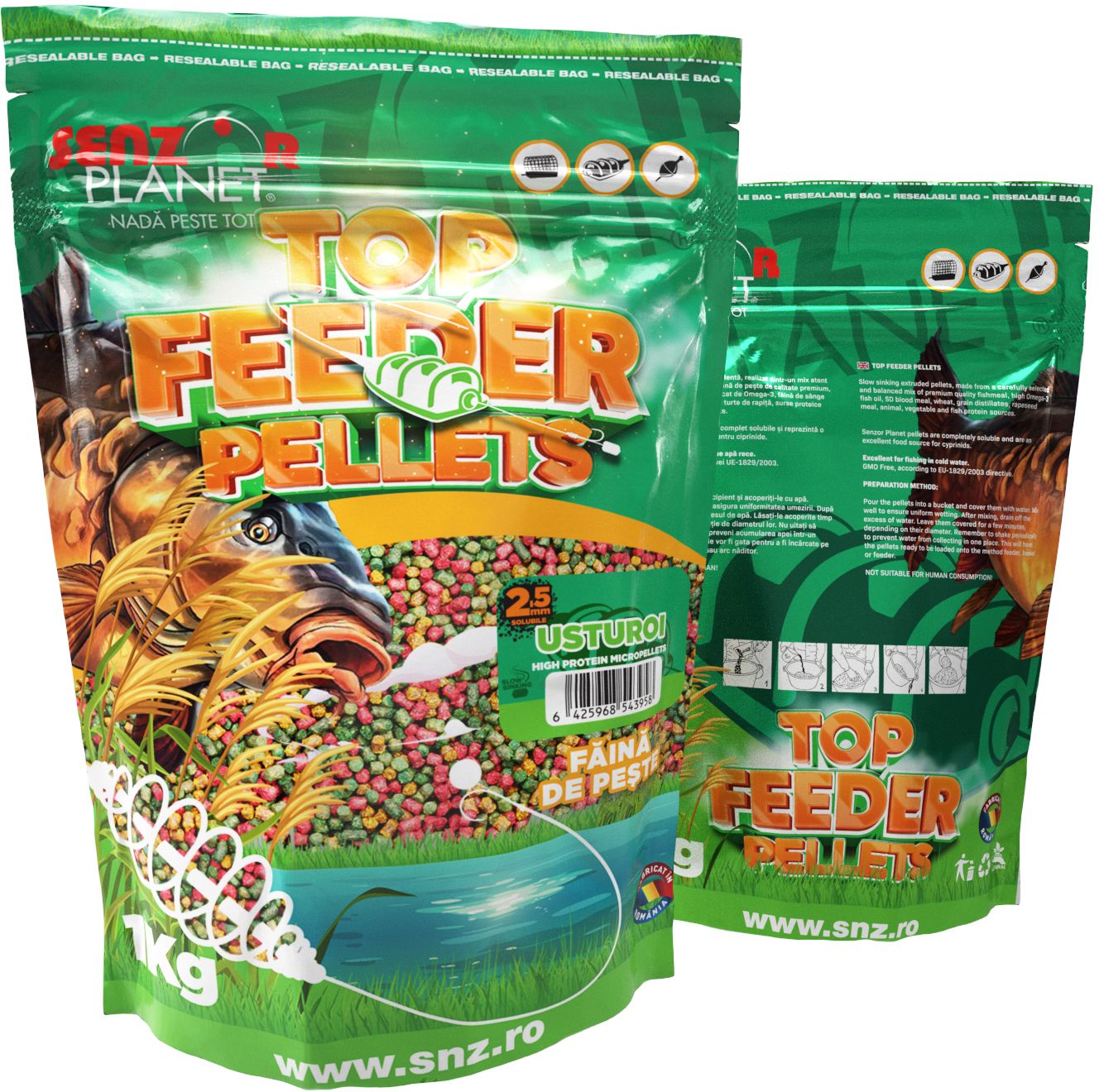 Top Feeder Senzor Pelletes Usturoi Mix, 2.5mm, 1kg 