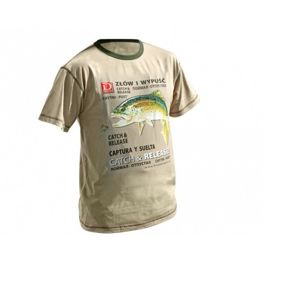 Tricou Dragon Catch And Release T-shirt Trout XXL/Sand